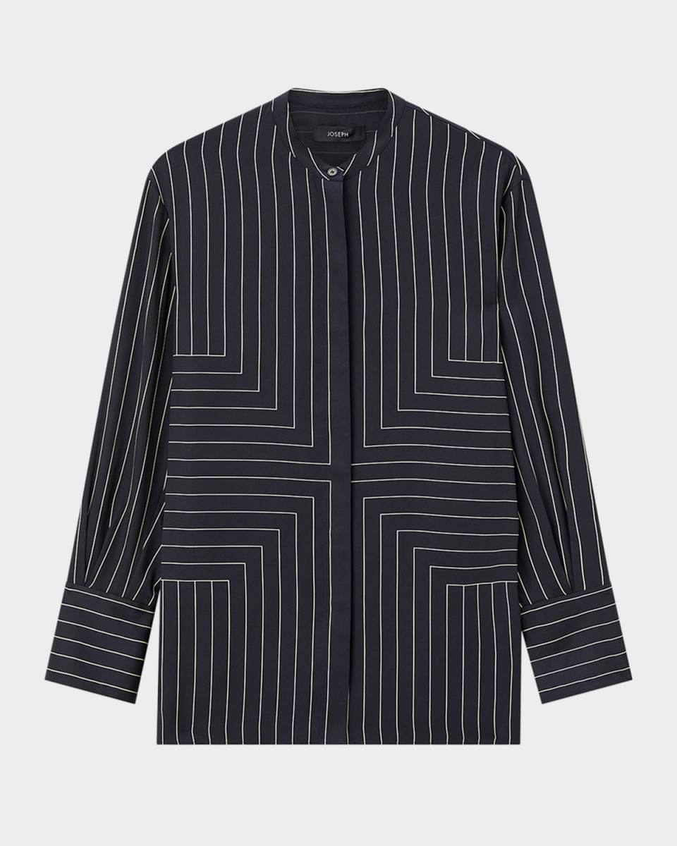 Athena Geometric Striped Blouse